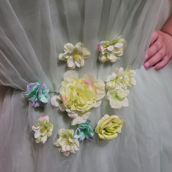 Plus Size Tulle Floral Gown - Picture 15 of 15